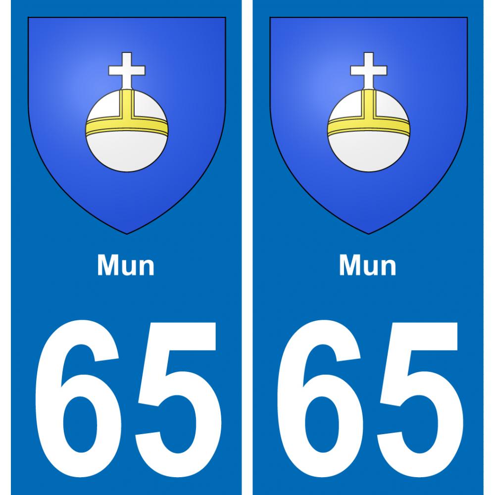 65 Mun sticker plate registration city