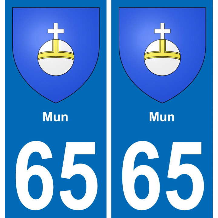 65 Mun placa etiqueta de registro de la ciudad