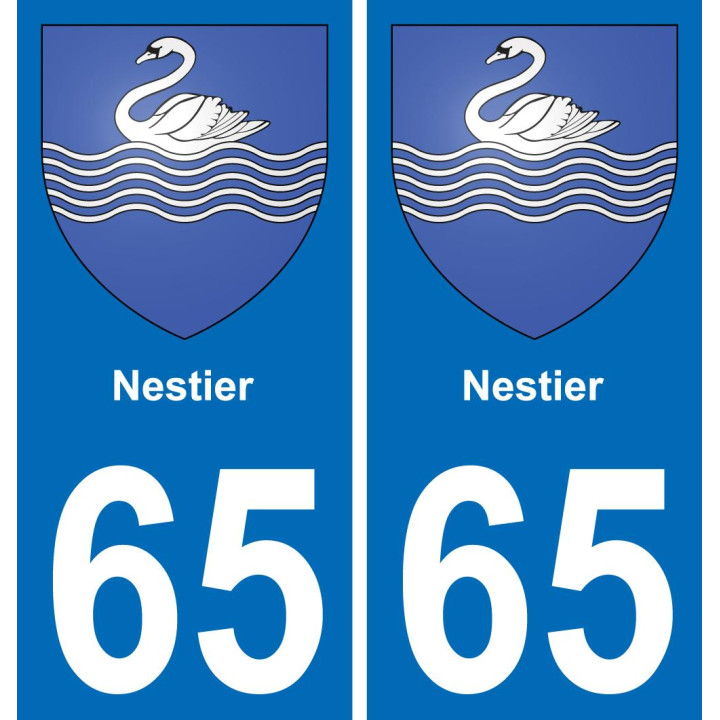 65 Nestier autocollant sticker plaque immatriculation auto ville