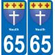 65 Neuilh autocollant sticker plaque immatriculation auto ville