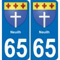 65 Pau autocollant sticker plaque immatriculation auto ville