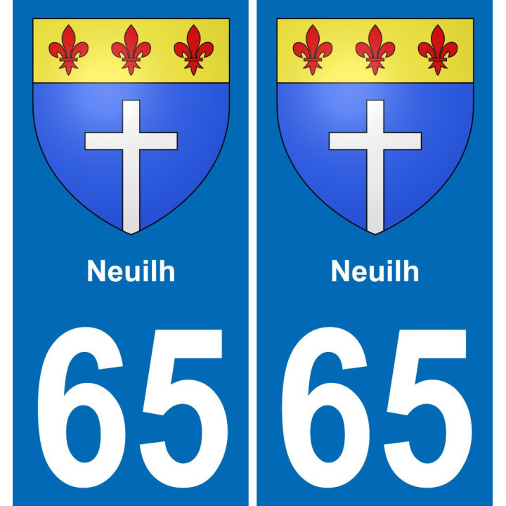 65 Neuilh sticker plate registration city