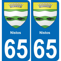 65 Nistos autocollant sticker plaque immatriculation auto ville