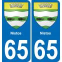 65 Pau autocollant sticker plaque immatriculation auto ville