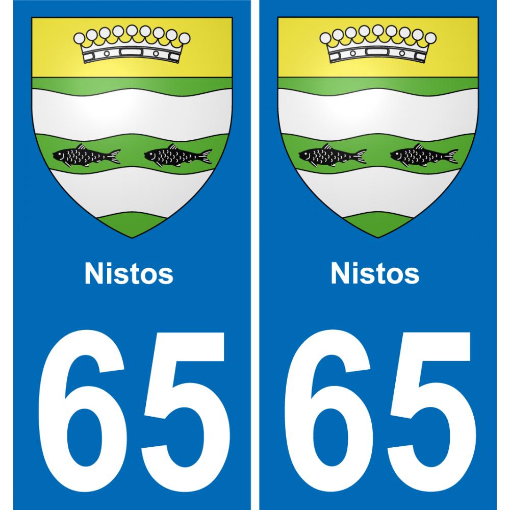 65 Nistos sticker plate registration city