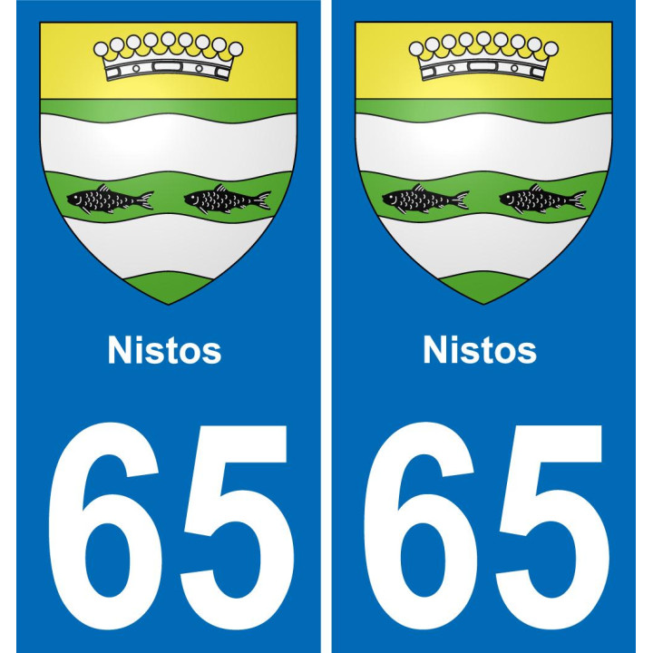 65 Nistos sticker plate registration city