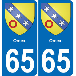 65 Omex sticker plate registration city