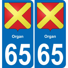 65 Organ placa etiqueta de registro de la ciudad