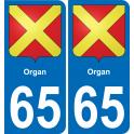 65 Pau autocollant sticker plaque immatriculation auto ville