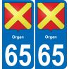 65 Organ adesivo piastra di registrazione city