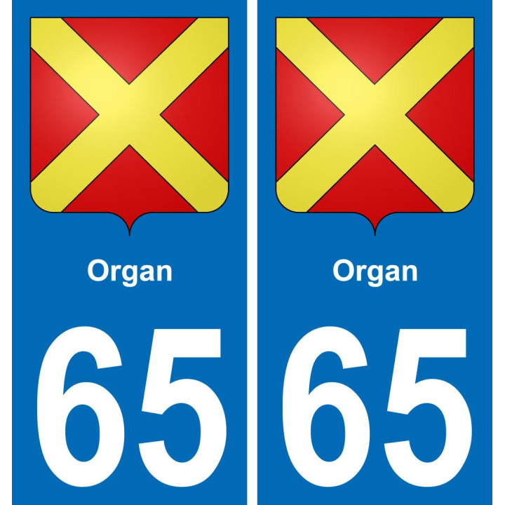 65 Organ placa etiqueta de registro de la ciudad