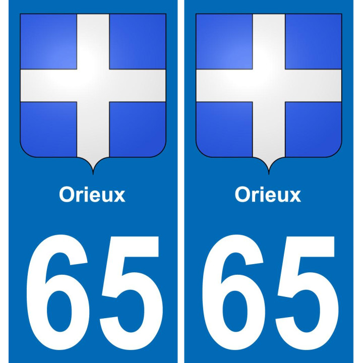 65 Orieux placa etiqueta de registro de la ciudad
