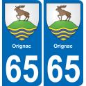 65 Pau autocollant sticker plaque immatriculation auto ville