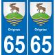 65 Pau autocollant sticker plaque immatriculation auto ville