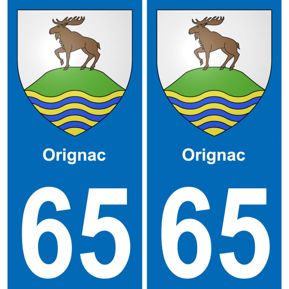 65 Pau autocollant sticker plaque immatriculation auto ville