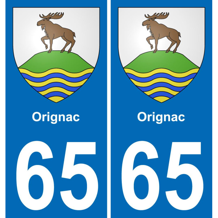 65 Orignac placa etiqueta de registro de la ciudad