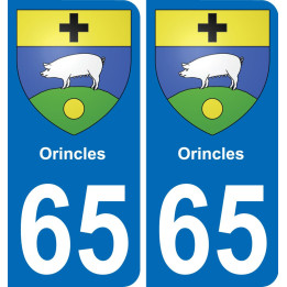 65 Orincles sticker plate registration city
