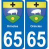 65 Orincles-aufkleber plakette ez stadt