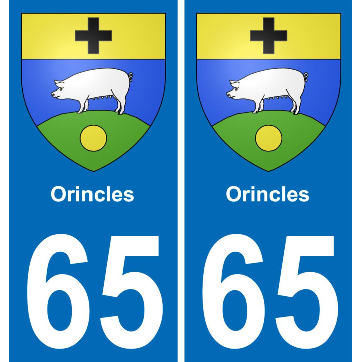 65 Orincles sticker plate registration city