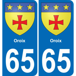 65 Oroix sticker plate registration city