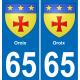 65 Oroix autocollant sticker plaque immatriculation auto ville