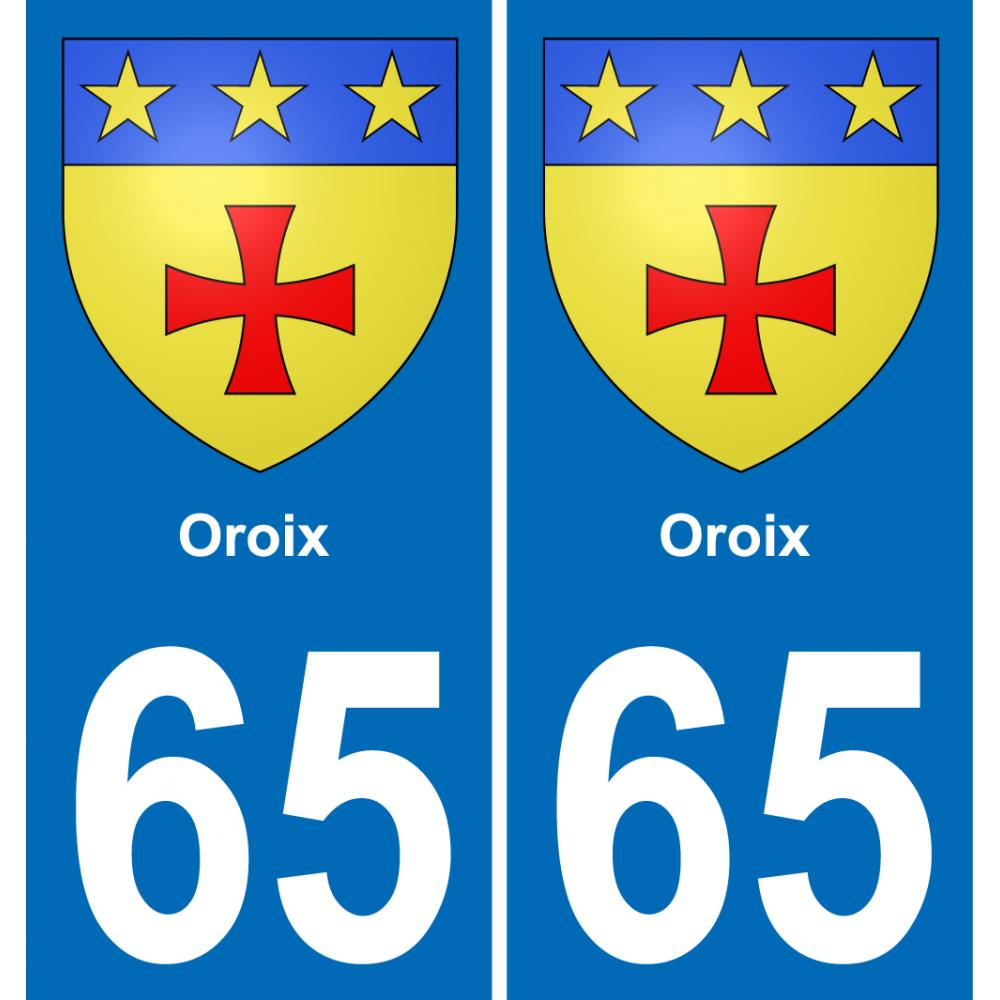 65 Oroix sticker plate registration city