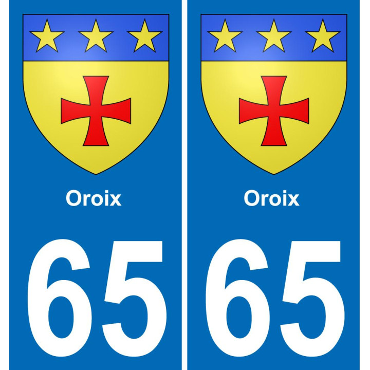 65 Oroix placa etiqueta de registro de la ciudad