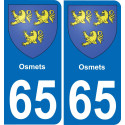 65 Osmets placa etiqueta de registro de la ciudad