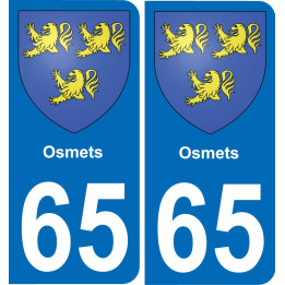 65 Osmets sticker plate registration city