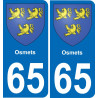 65 Pau autocollant sticker plaque immatriculation auto ville