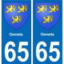 65 Osmets placa etiqueta de registro de la ciudad
