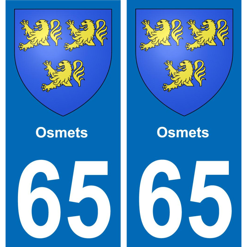 65 Osmets placa etiqueta de registro de la ciudad