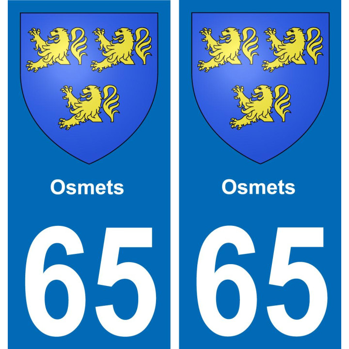 65 Osmets sticker plate registration city