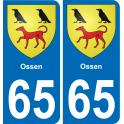 65 Pau autocollant sticker plaque immatriculation auto ville