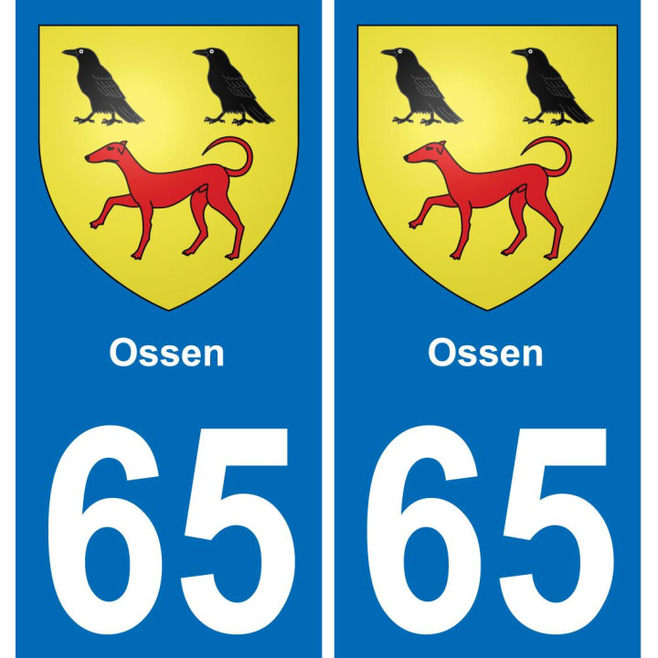 65 Ossen sticker plate registration city