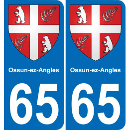 65 Ossun-ez-Angles sticker plate registration city