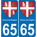 65 Ossun-ez-Angles adesivo piastra di registrazione city