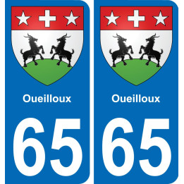 65 Oueilloux sticker plate registration city