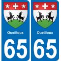 65 Pau autocollant sticker plaque immatriculation auto ville