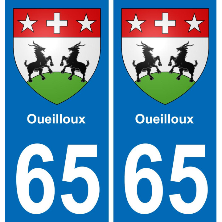 65 Oueilloux sticker plate registration city