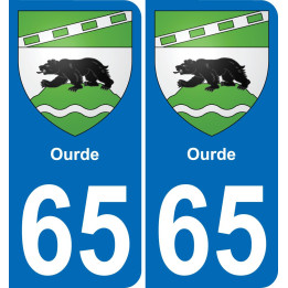65 Ourde placa etiqueta de registro de la ciudad
