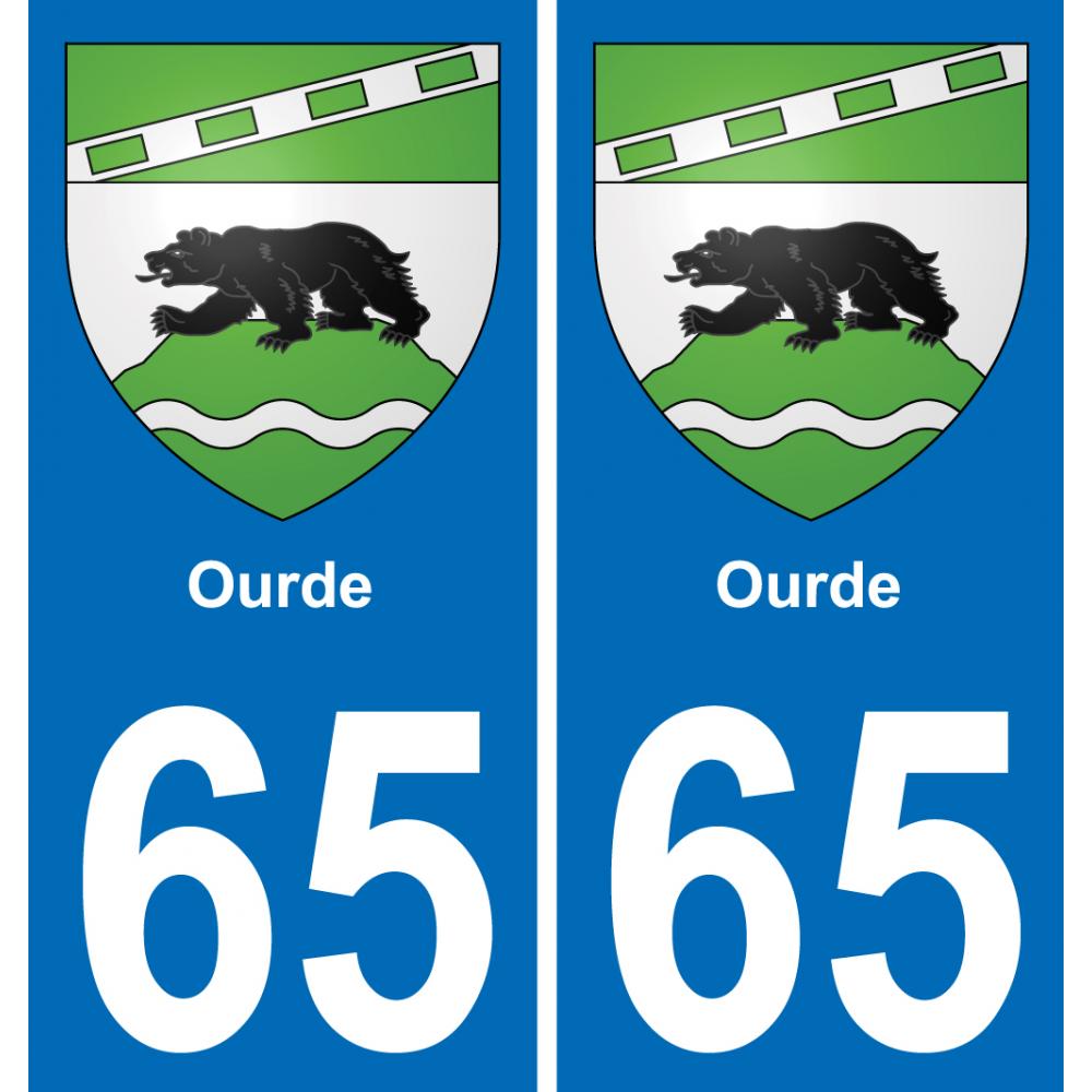 65 Pau autocollant sticker plaque immatriculation auto ville