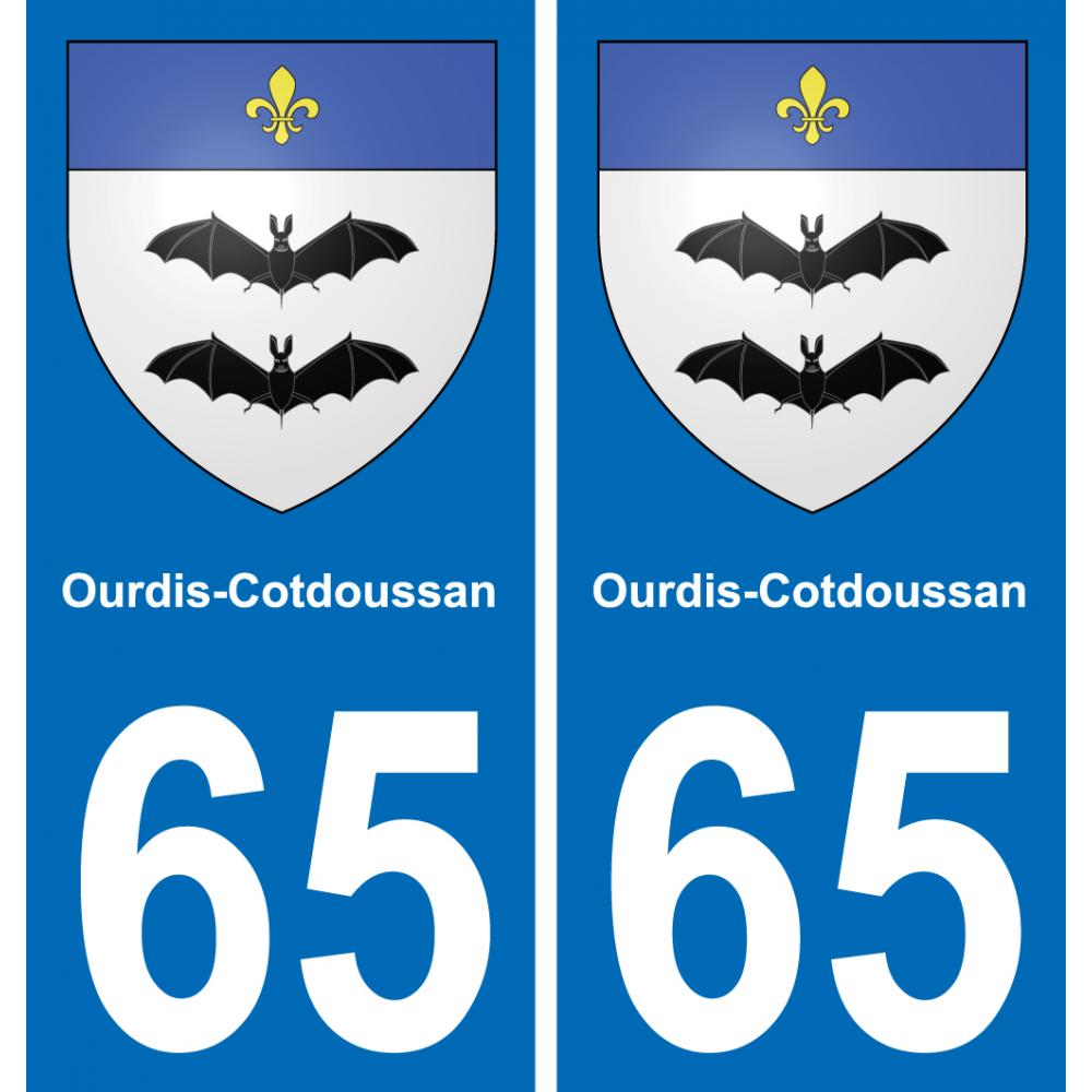 65 Pau autocollant sticker plaque immatriculation auto ville