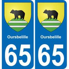 65 Oursbelille sticker plate registration city