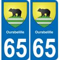 65 Oursbelille adesivo piastra di registrazione city