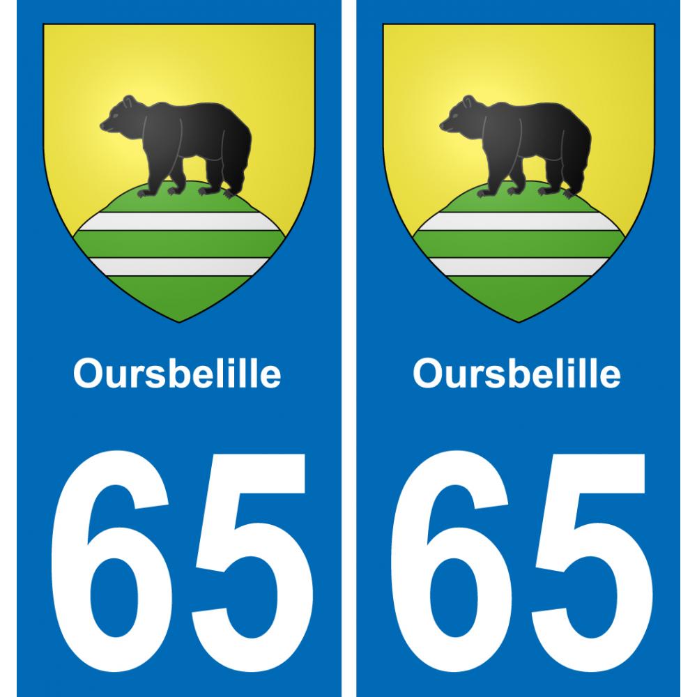 65 Pau autocollant sticker plaque immatriculation auto ville