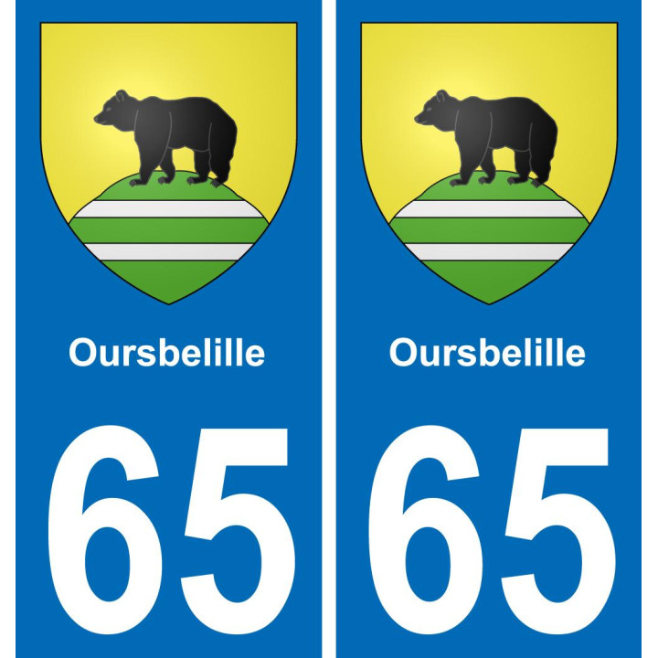 65 Oursbelille sticker plate registration city