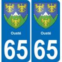 65 Pau autocollant sticker plaque immatriculation auto ville