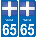 65 Pau autocollant sticker plaque immatriculation auto ville