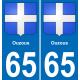 65 Pau autocollant sticker plaque immatriculation auto ville